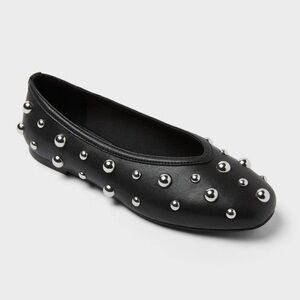 Women’s Sammie Studded Ballet Flats with Memory Foam Insole – A New day™ Black